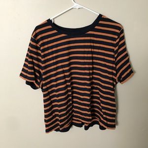 NWT Forever 21 Blue & Orange Striped Tee